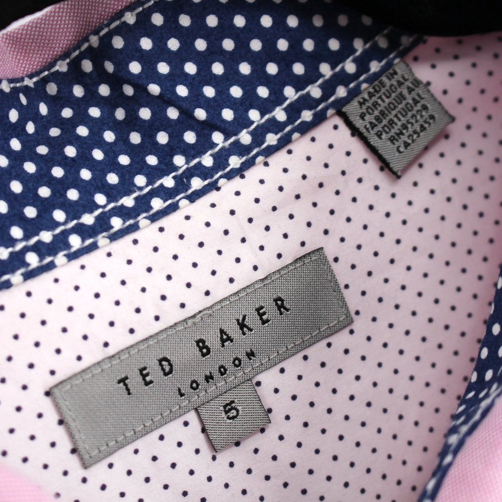 Ted Baker Contrast Pink/Purple Button Up Cotton Oxford Collared Dress Shirt 5 XL - Picture 6 of 6